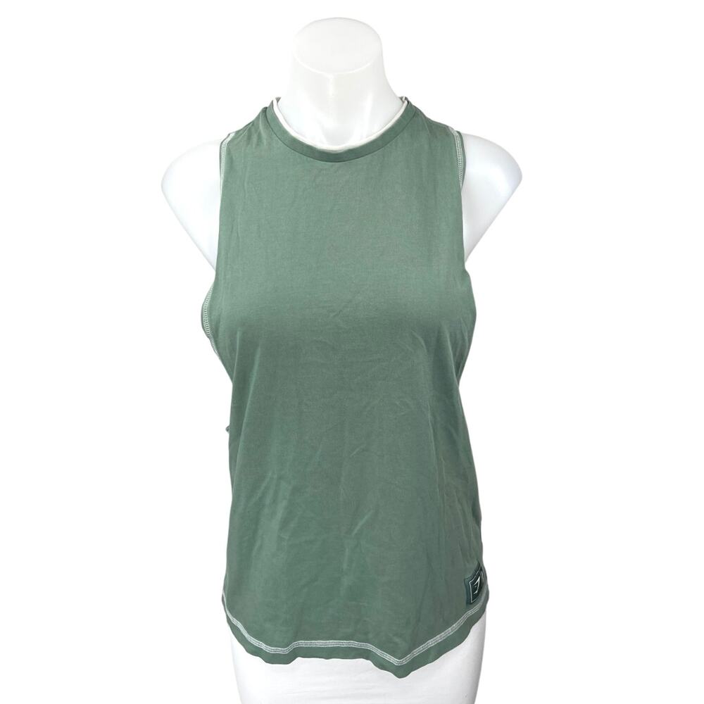 Gymshark Women's Green Sleeveless Muscle Tee Workout Athletic Tank Top Size S